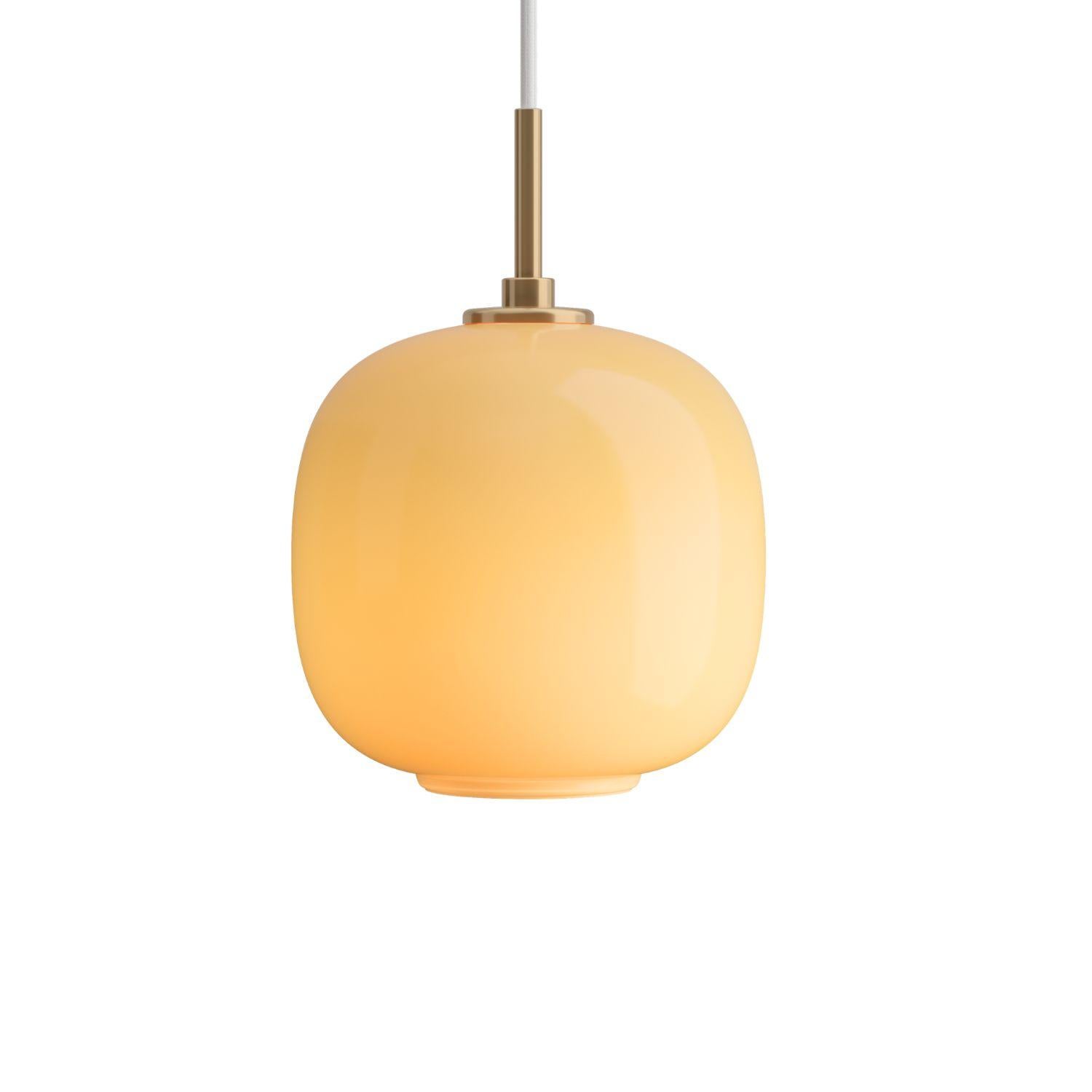 Contemporary Vilhelm Lauritzen VL45 'Radiohus' Pendant in Amber Glass for Louis Poulsen For Sale