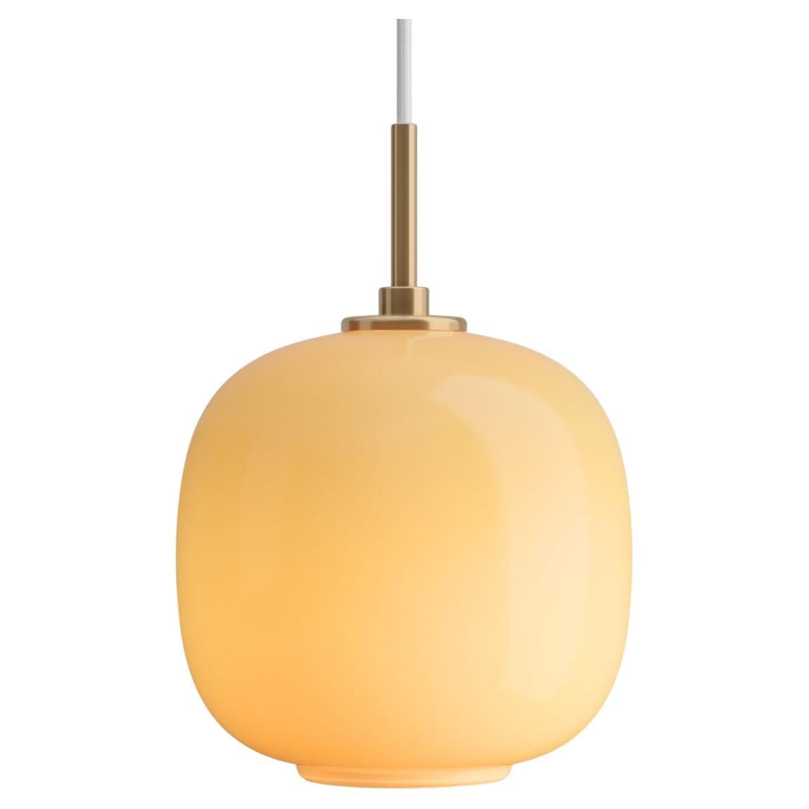 Pendentif radiohus Vilhelm Lauritzen VL45 en verre ambré pour Louis Poulsen
