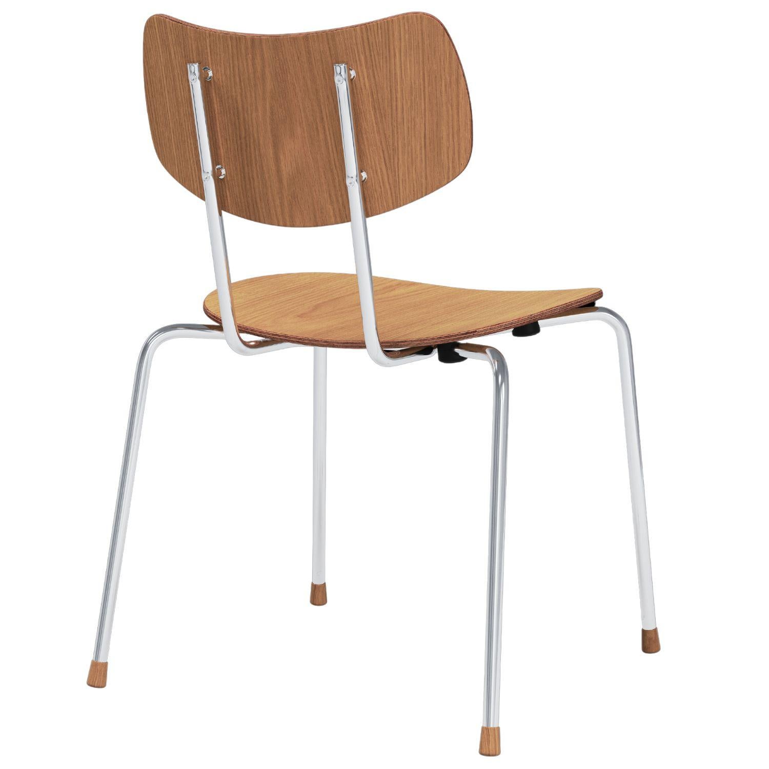 Mid-Century Modern Vilhelm Lauritzen 'VLA26 Vega' Chair in Oak Chrome and Oil for Carl Hansen & Son For Sale