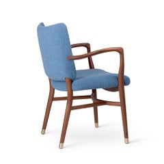 Vilhelm Lauritzen 'VLA61' Chair in Mahogany and Fabric for Carl Hansen & Son