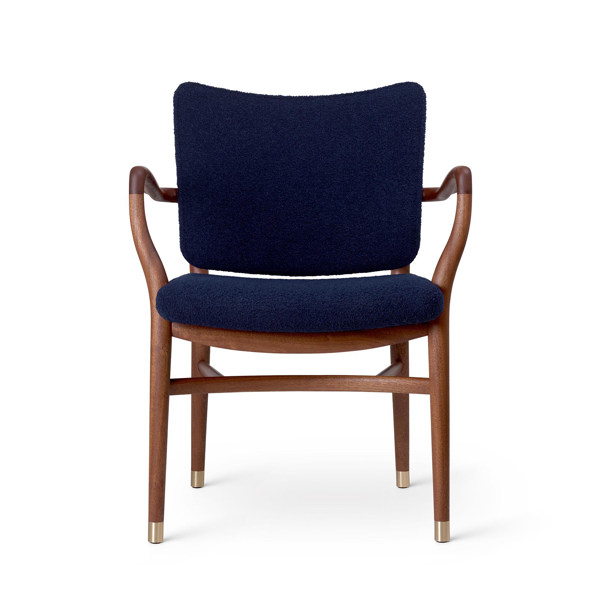 Danish Vilhelm Lauritzen 'VLA61' Chair in Mahogany and Fabric for Carl Hansen & Son For Sale