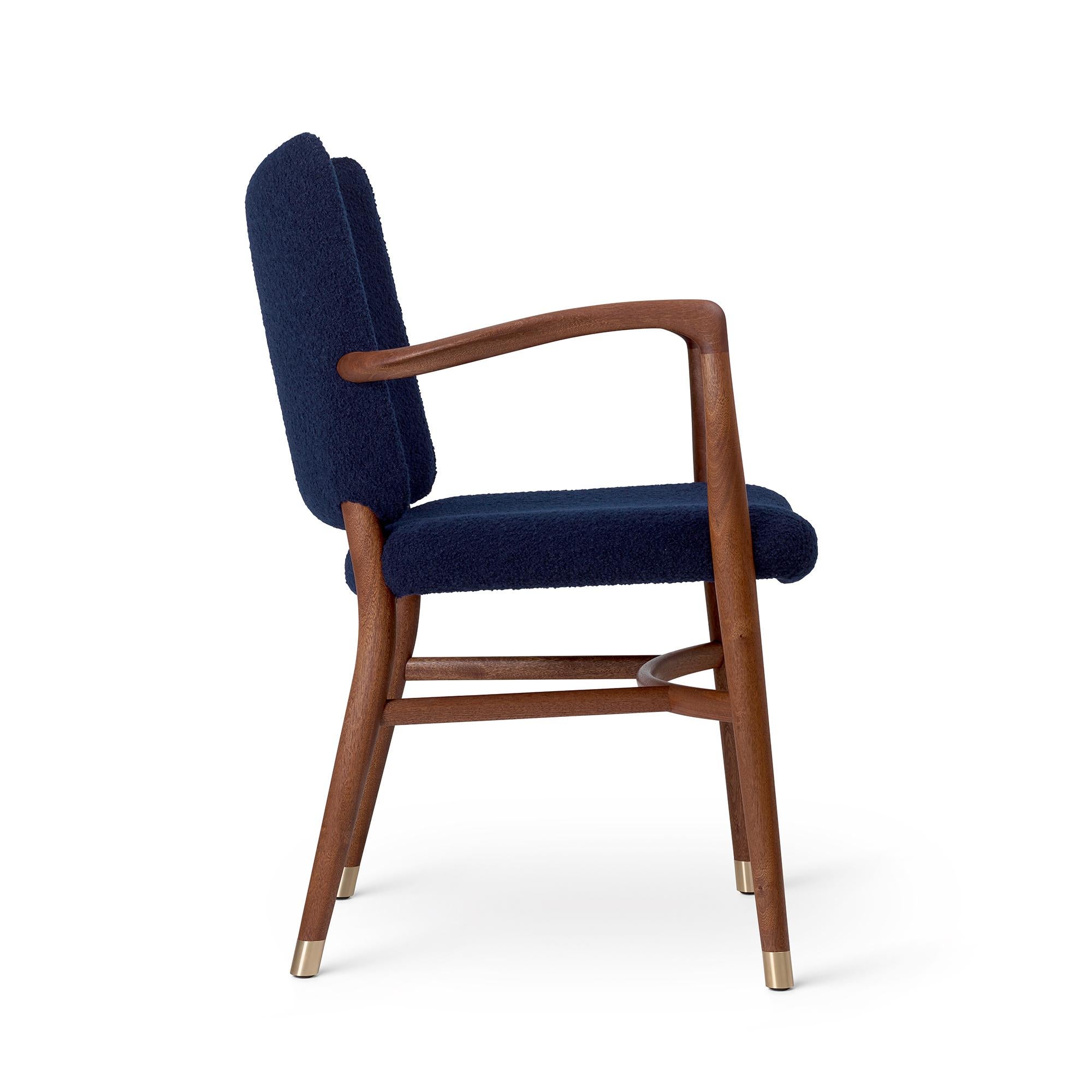 Vilhelm Lauritzen 'VLA61' Chair in Mahogany and Fabric for Carl Hansen & Son In New Condition For Sale In Glendale, CA