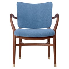Vilhelm Lauritzen 'VLA61' Chair in Mahogany and Fabric for Carl Hansen & Son