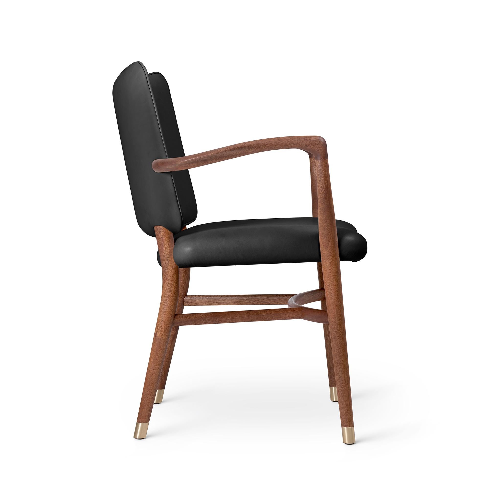 Mid-Century Modern Vilhelm Lauritzen 'VLA61' Chair in Mahogany and Leather for Carl Hansen & Son For Sale