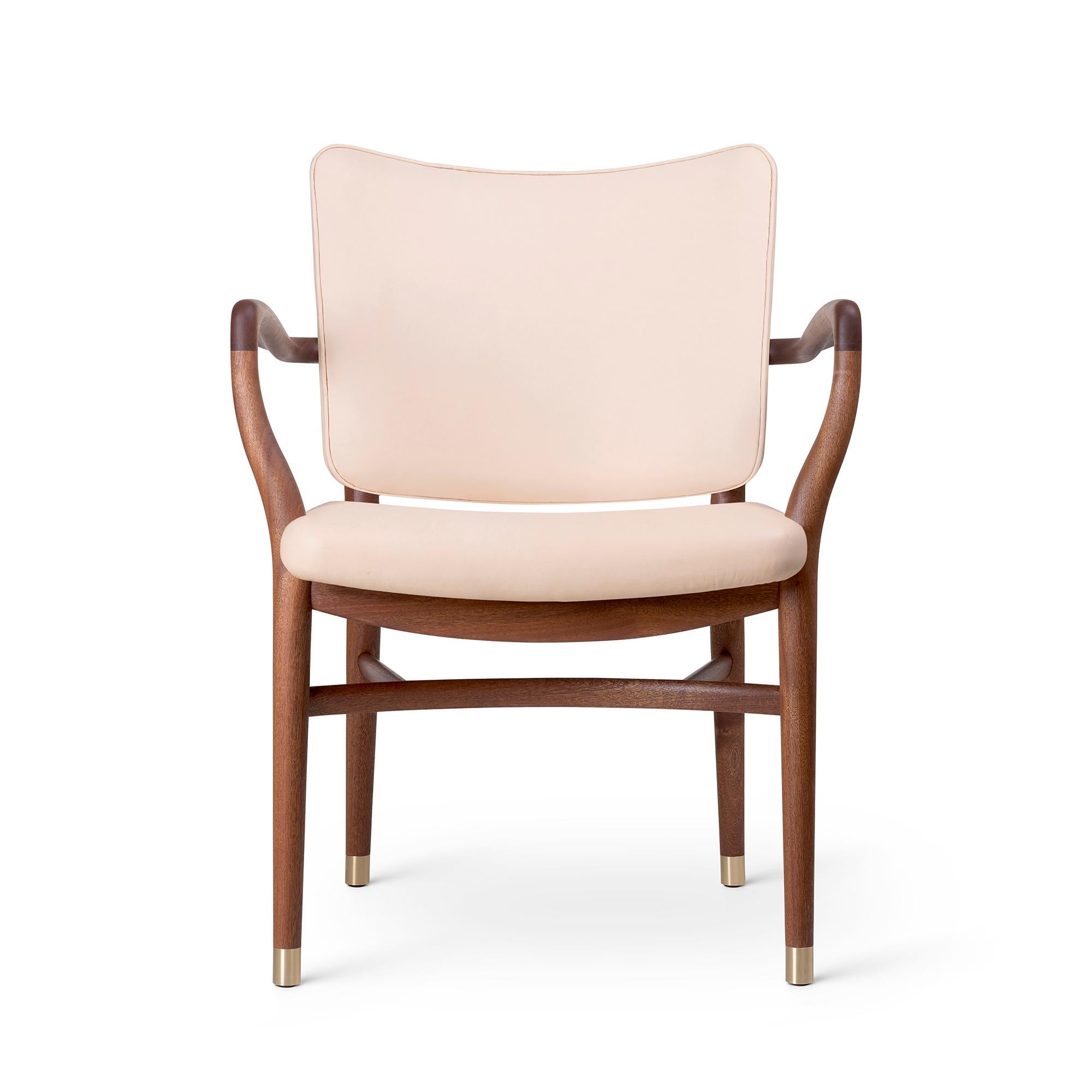 Danese Sedia Vilhelm Lauritzen 'VLA61' in mogano e pelle per Carl Hansen & Son in vendita