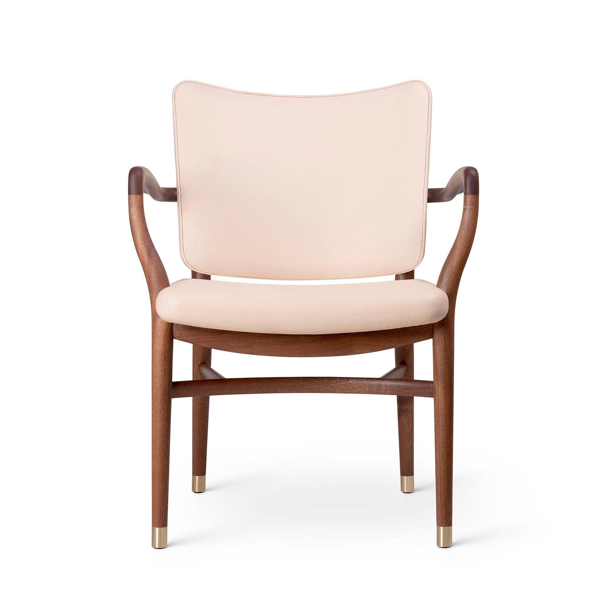 Mid-Century Modern Vilhelm Lauritzen 'VLA61' Chair in Mahogany and Leather for Carl Hansen & Son For Sale