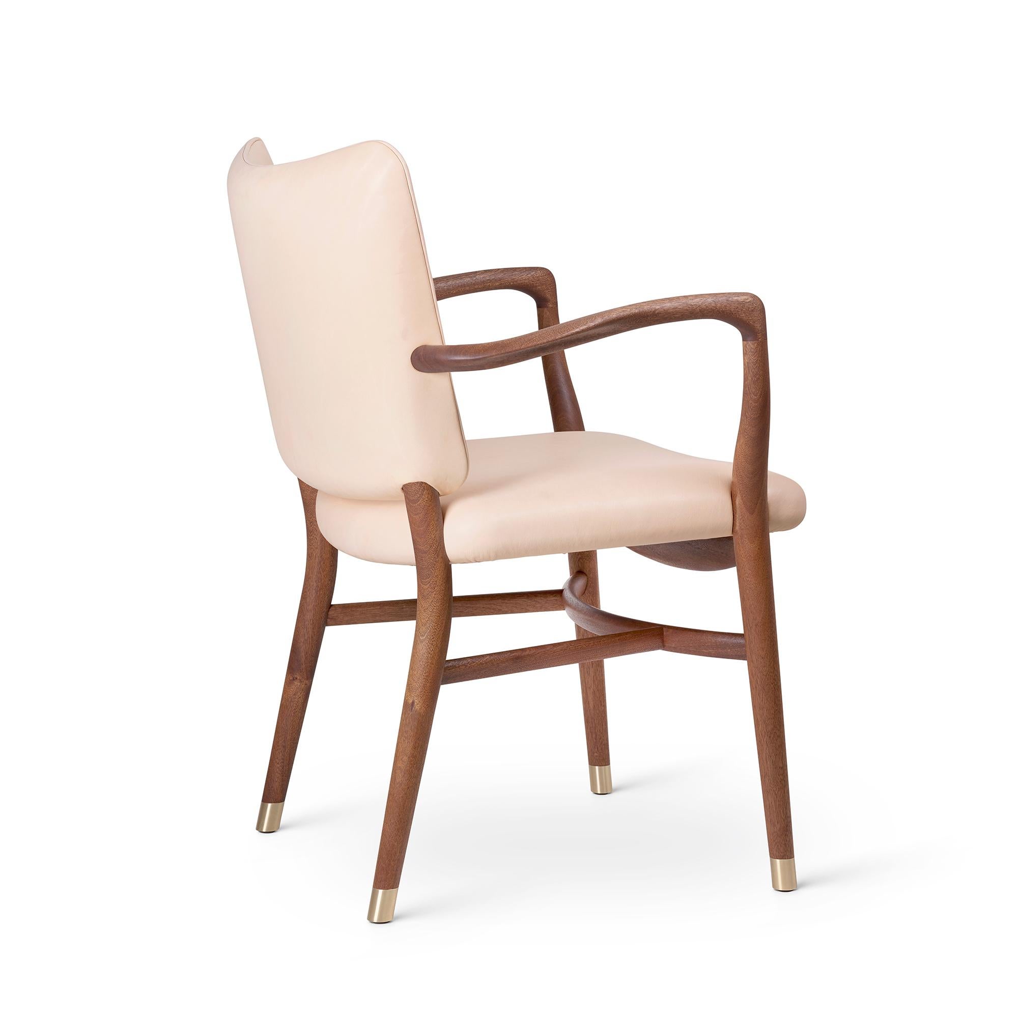 Vilhelm Lauritzen 'VLA61' Chair in Mahogany and Leather for Carl Hansen & Son In New Condition For Sale In Glendale, CA