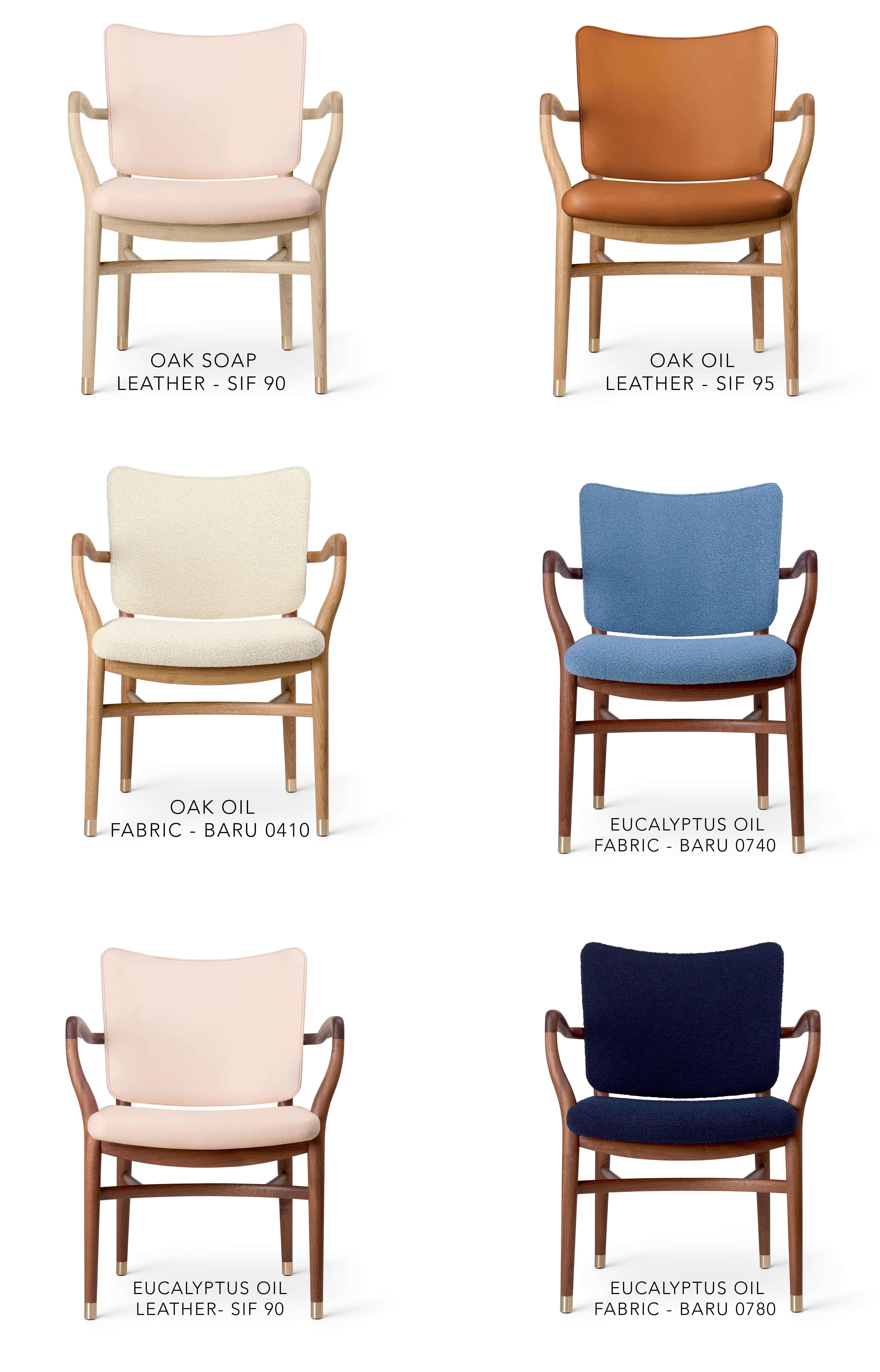Mogano Sedia Vilhelm Lauritzen 'VLA61' in mogano e pelle per Carl Hansen & Son in vendita
