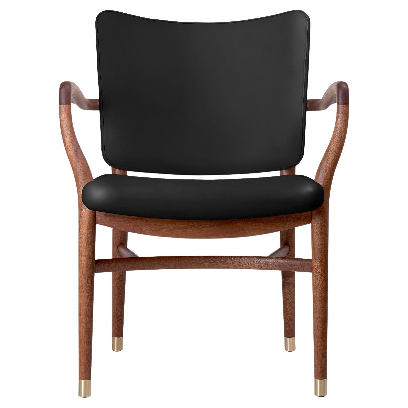 Vilhelm Lauritzen 'VLA61' Chair in Mahogany and Leather for Carl Hansen & Son For Sale