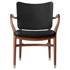 Vilhelm Lauritzen 'VLA61' Chair in Mahogany and Leather for Carl Hansen & Son