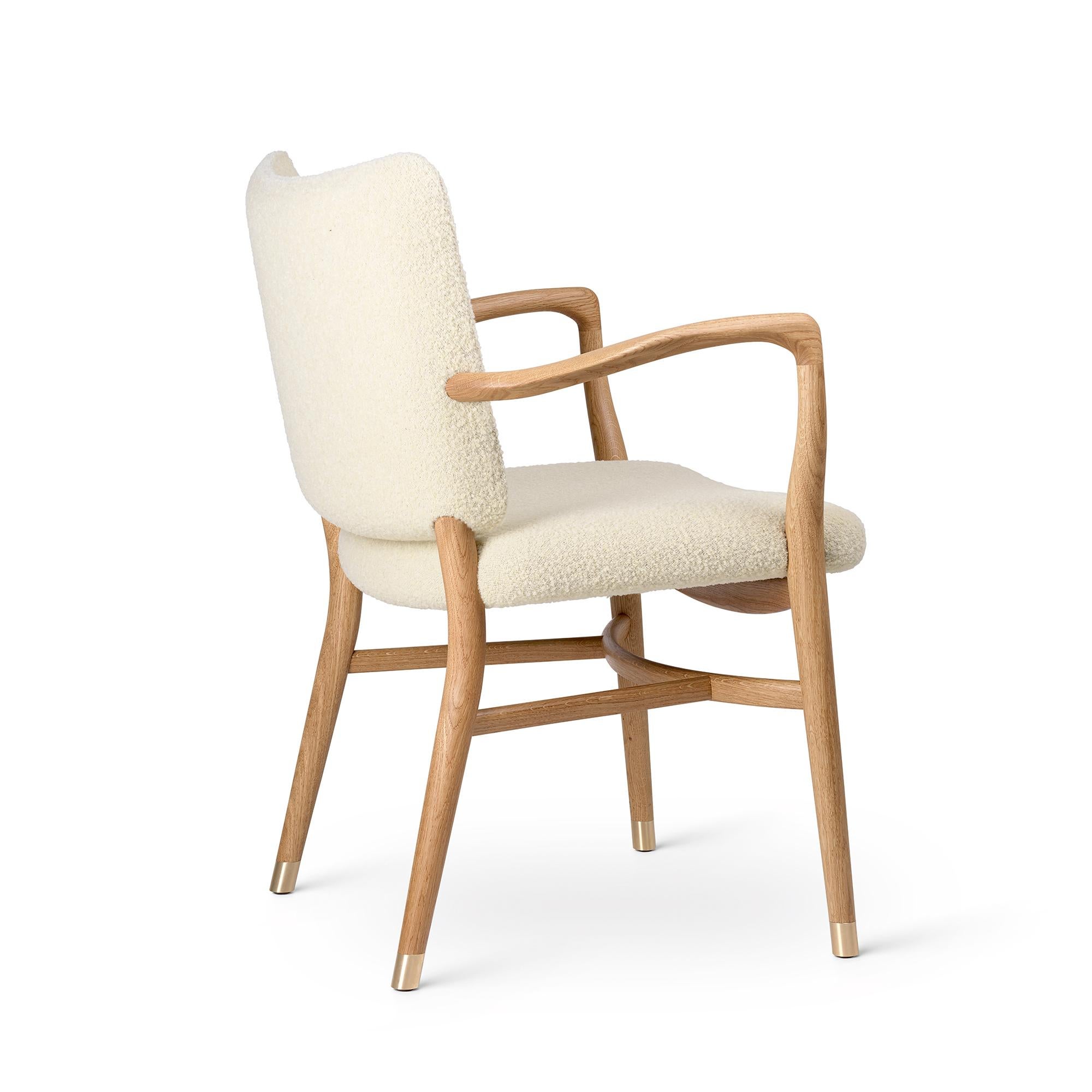Vilhelm Lauritzen 'VLA61' Chair in Oak Oil and Fabric for Carl Hansen & Son.

The story of Danish Modern begins in 1908 when Carl Hansen opened his first workshop. His firm commitment to beauty, comfort, refinement, and craftsmanship is evident in