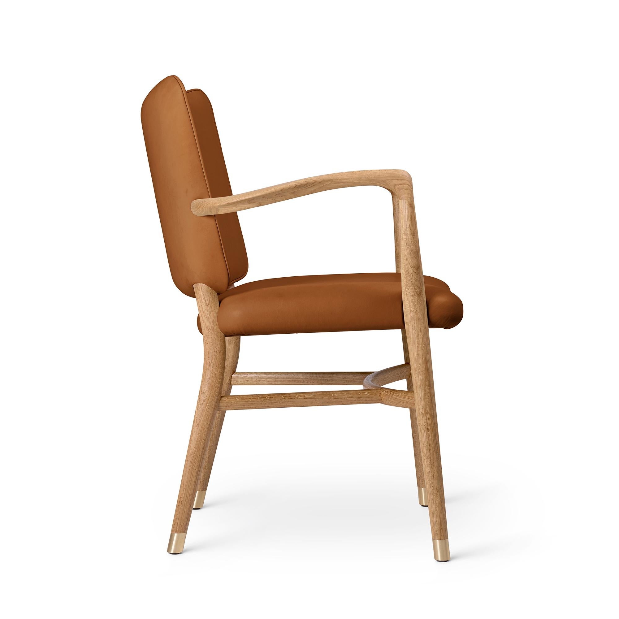 Mid-Century Modern Vilhelm Lauritzen 'VLA61' Chair in Oak Oil and Leather for Carl Hansen & Son For Sale
