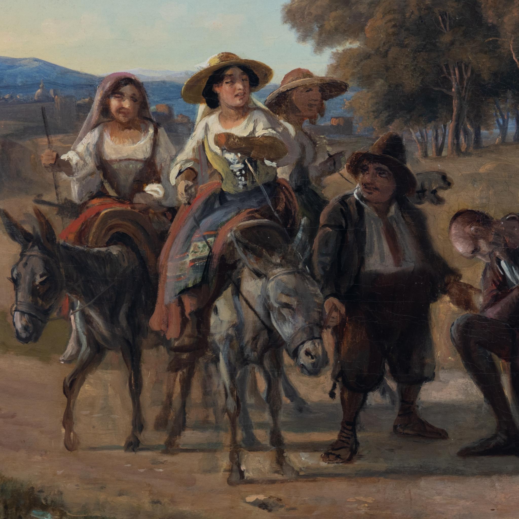 Wilhelm Marstrand (1810-1873), Don Quichote et Sancho Pansa. Huile sur toile avec un très beau cadre : 45,5 x 57 cm. 