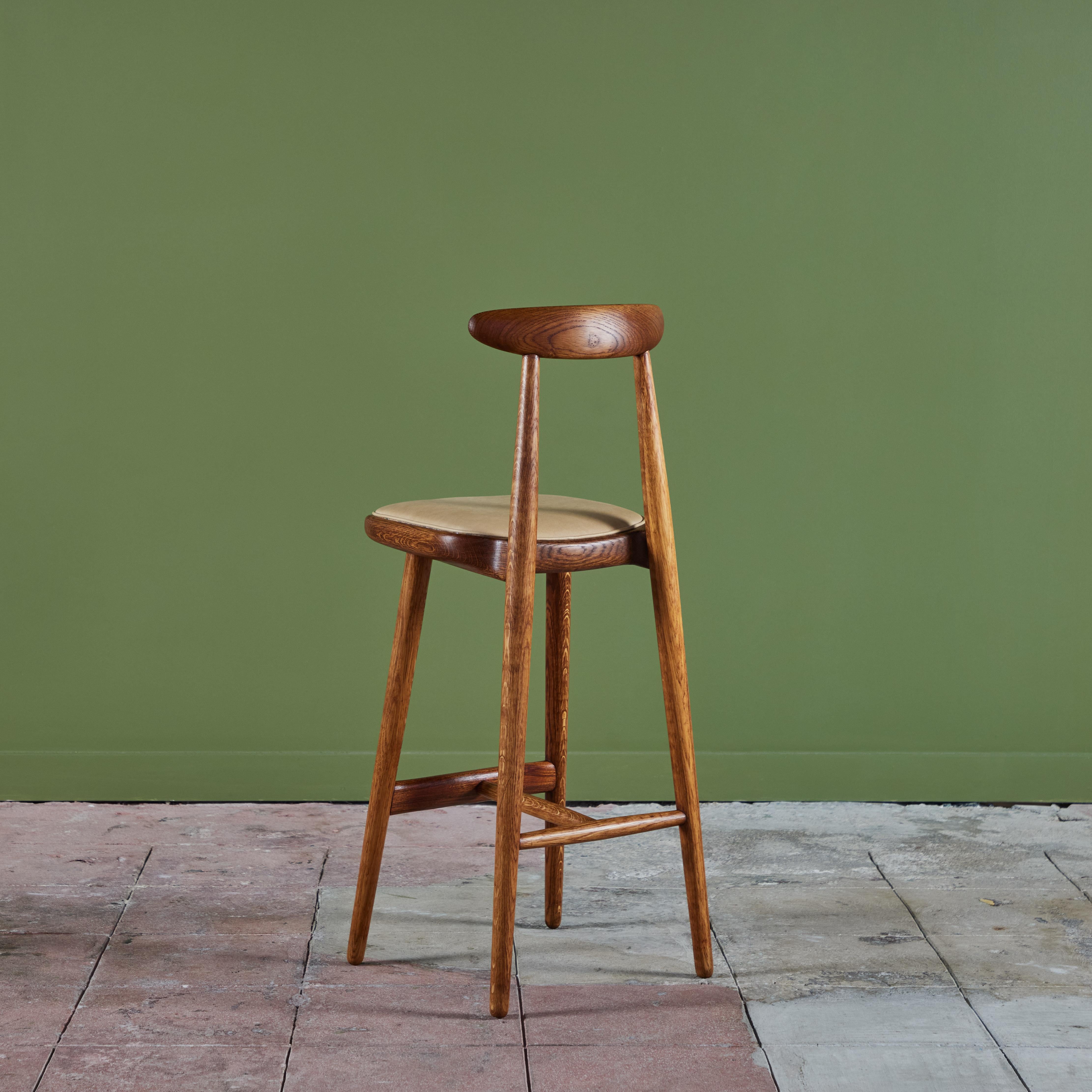 Upholstery Vilhelm Wohert Bar Stool for Stolefabriken Odense