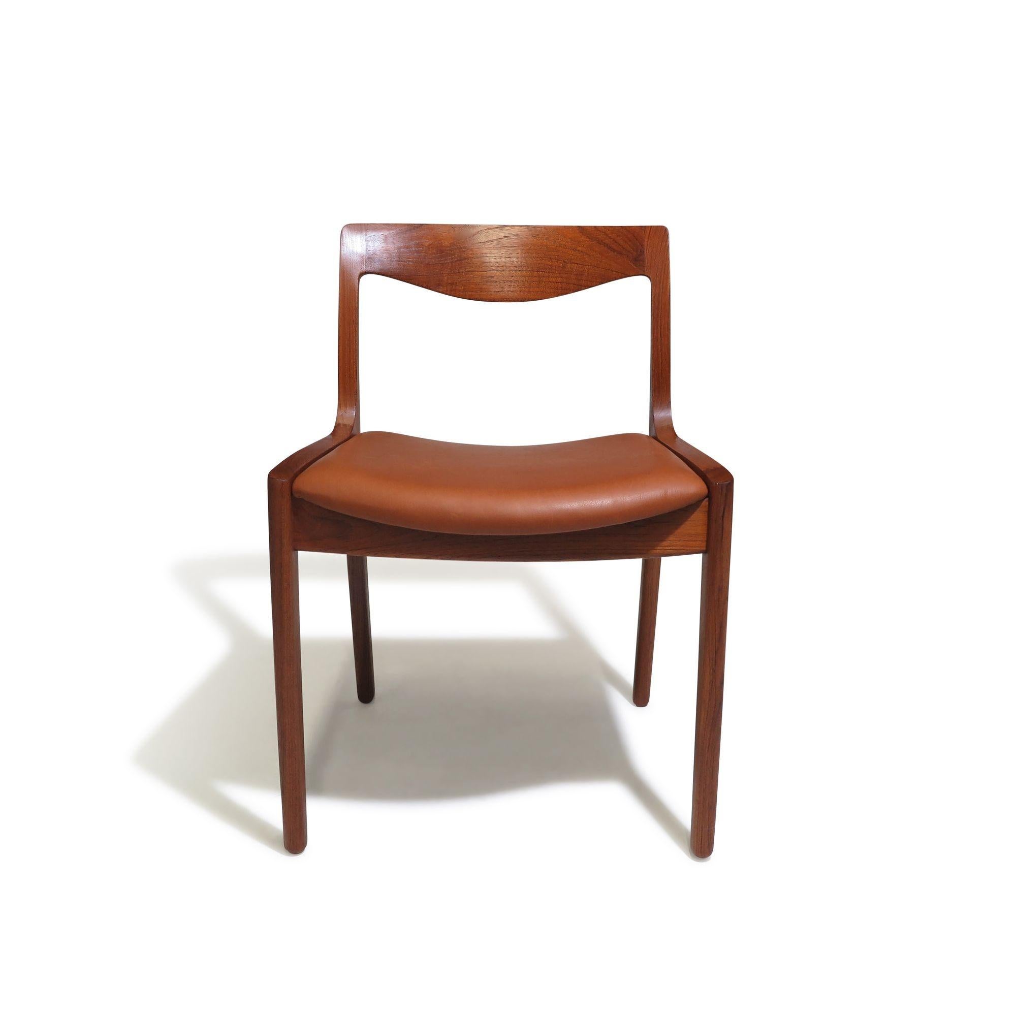 Danish Vilhelm Wohlert for Poul Jeppesen's Teak Dining Chairs For Sale