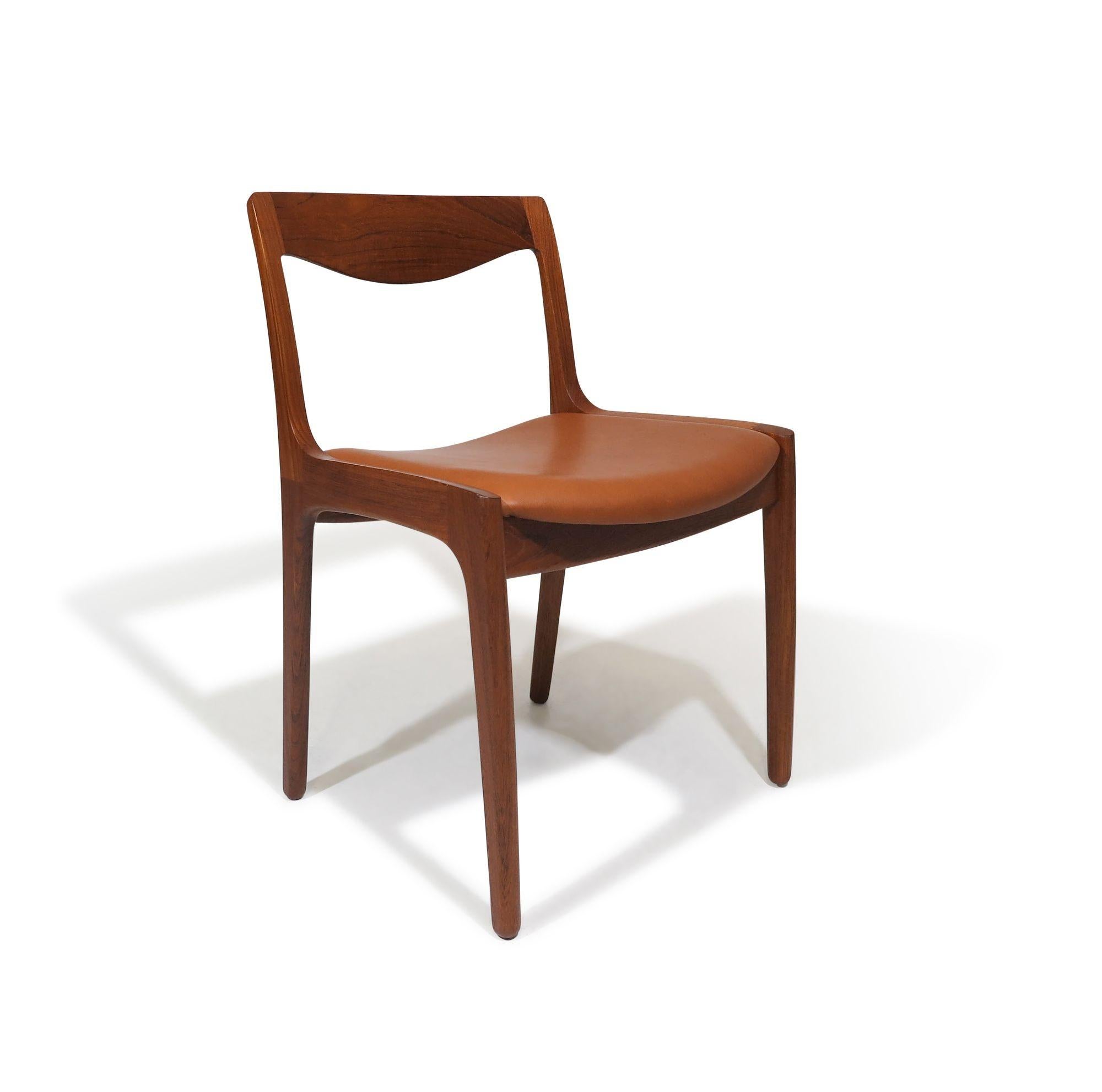 Oiled Vilhelm Wohlert for Poul Jeppesen's Teak Dining Chairs For Sale