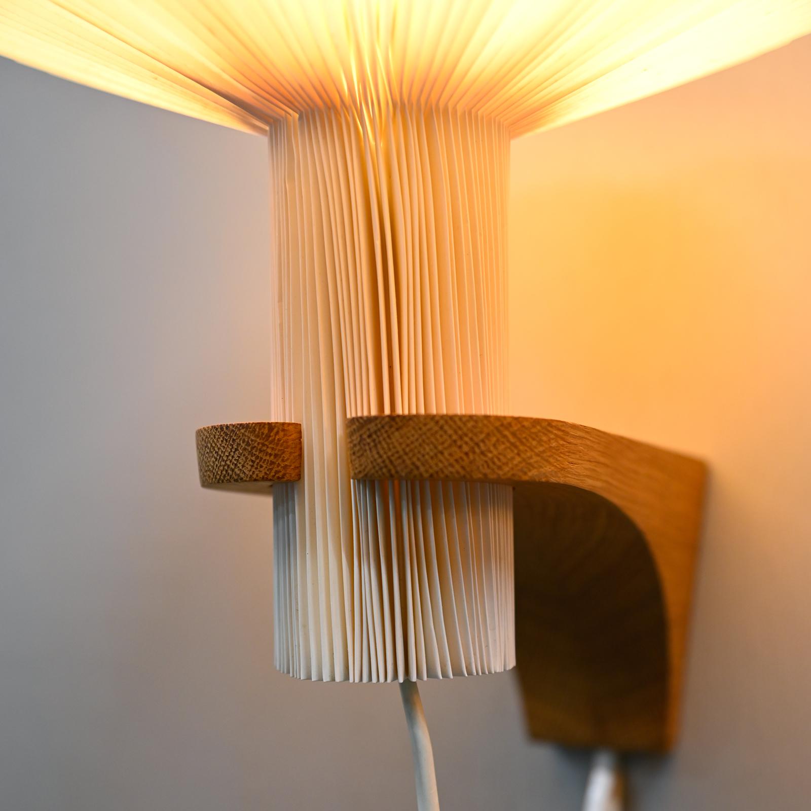 Vilhelm Wohlert wall lamp Oak and Acrylic shade for Le Klint, Denmark 1950s 3