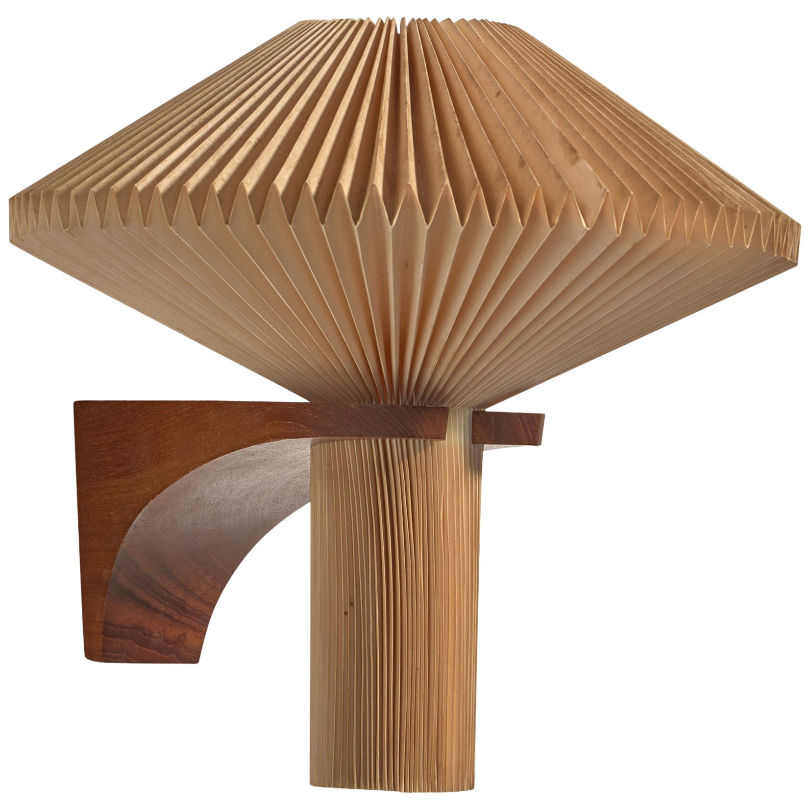 Vilhelm Wohlert, Wandleuchte, Papier, Holz, Dänemark, 1950er Jahre