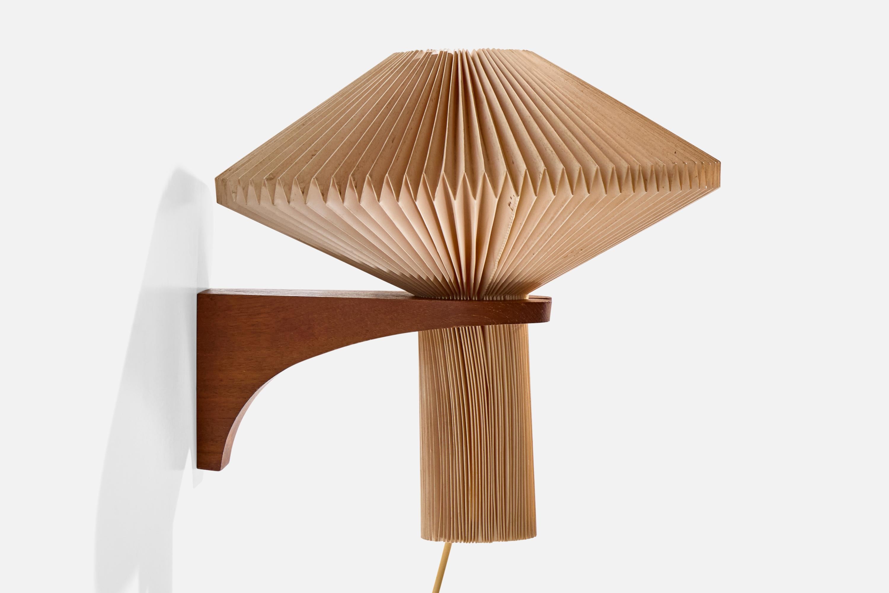 Vilhelm Wohlert, Wandleuchte, Holz, Papier, Dänemark, 1950er Jahre (Dänisch) im Angebot