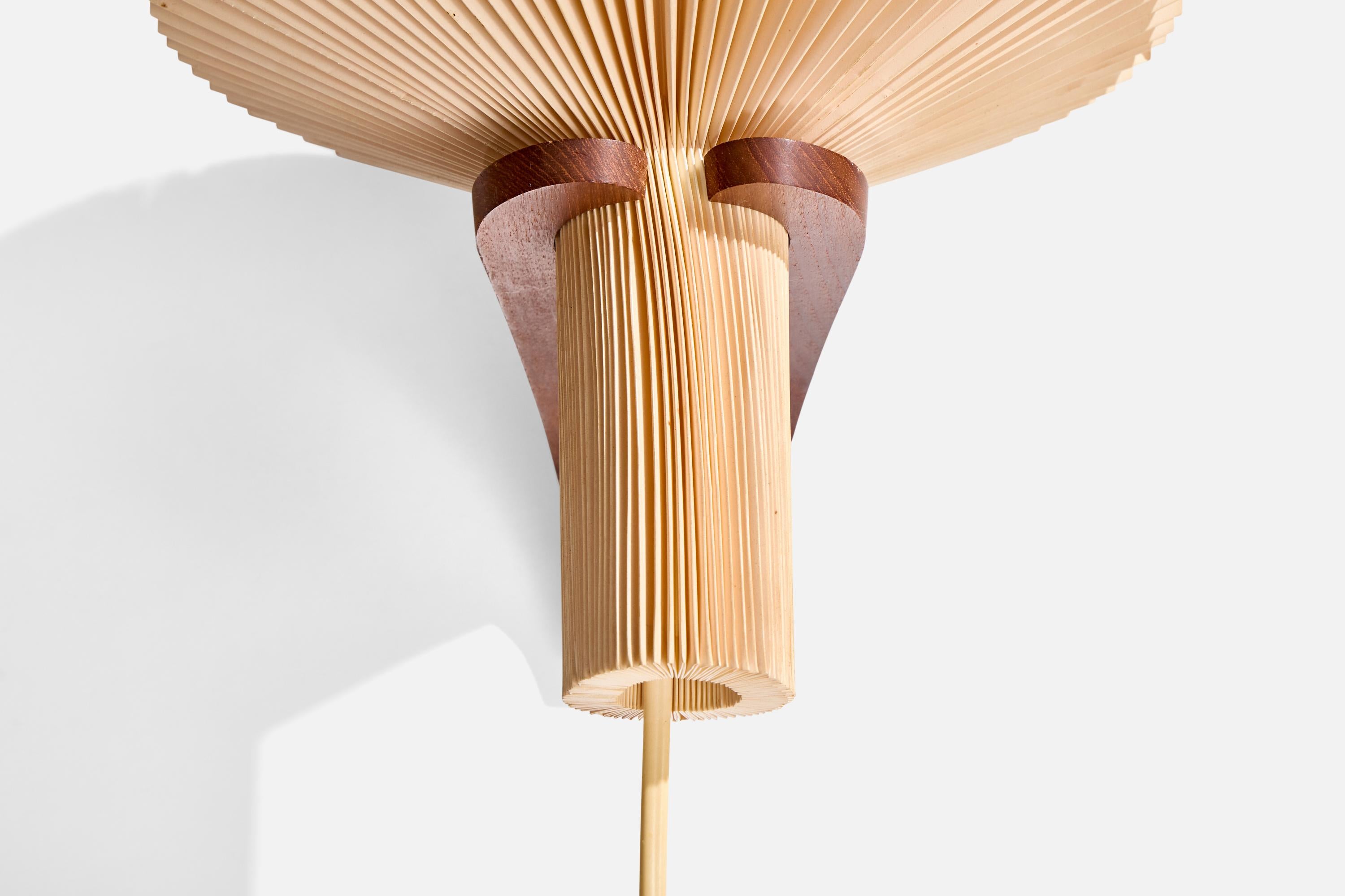 Vilhelm Wohlert, Wandleuchte, Holz, Papier, Dänemark, 1950er Jahre im Angebot 1