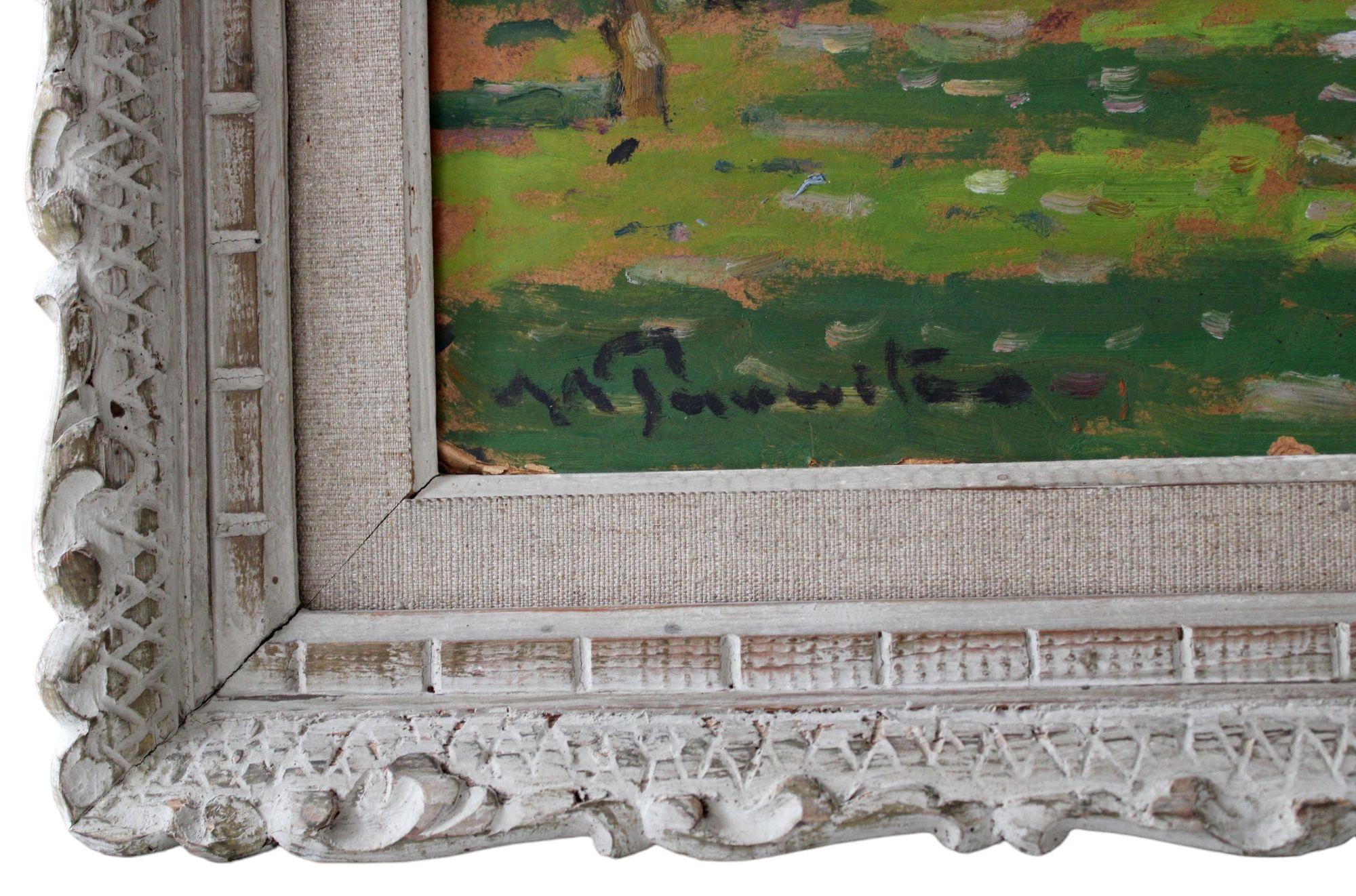 Blühende Apfelbäume. Cardboard, Öl, 51,5x72 cm, Pappe

Vilhelms Purvitis ist ein sehr berühmter und beliebter lettischer Landschaftsmaler, er ist Begründer der lettischen Schule für Landschaftsmalerei, gründete die lettische Kunstakademie und war