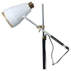 Lampadaire H801 de Viljo Hirvonen en cuir, laiton et métal, Valaistustyö, années 1950