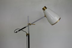 Viljo Hirvonen & Valaistustyö Adjustable Floor Lamp, Leather & Brass, 1960s