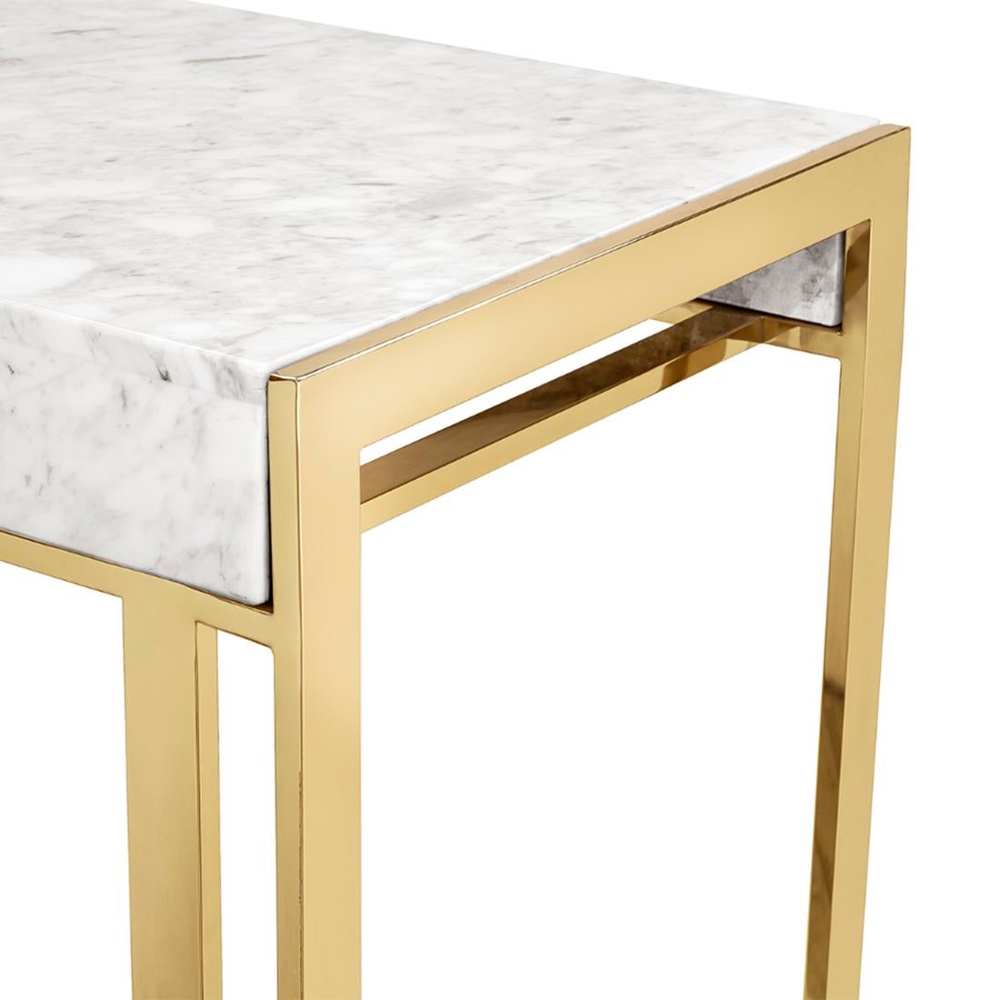 Italian Villa Console Table in Gold Finish