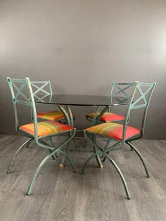 “Villa d’Este” Dining Table and Chairs Set by Pierre Vandel, 1970s