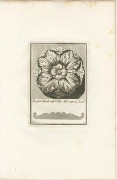Villa d'Este Tivoli Rosette, Plate 21 Engraved in 1780