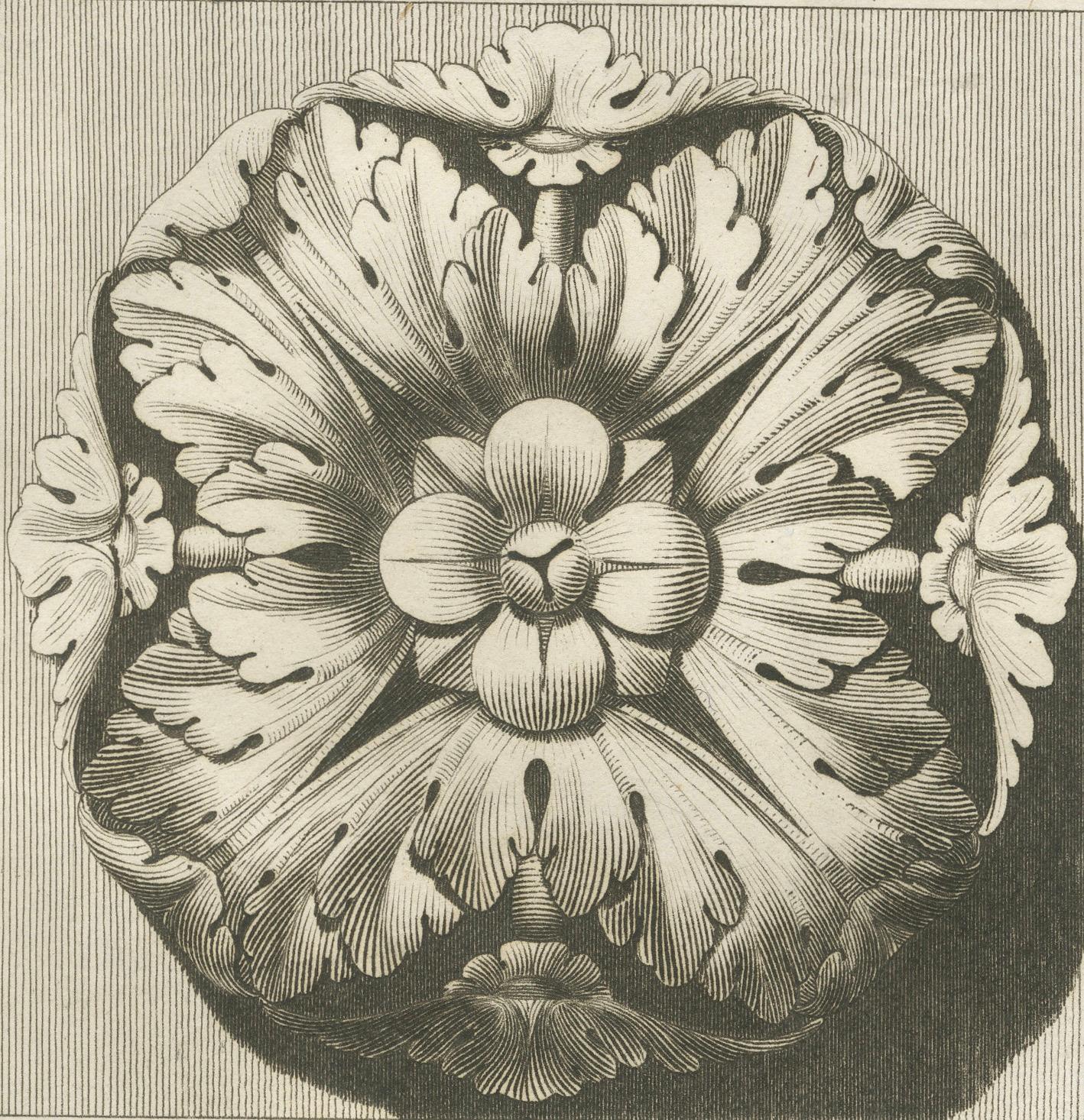 Late 18th Century Villa d'Este Tivoli Rosette, Plate 21 Engraved in 1780
