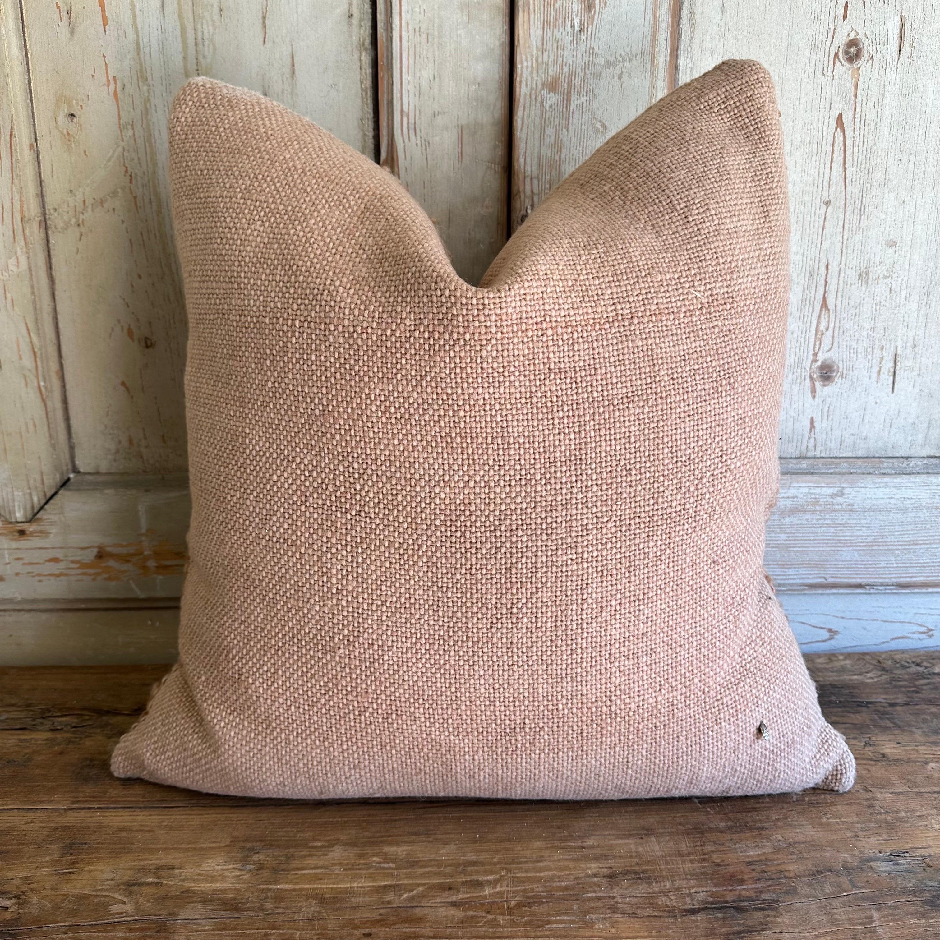 Villa Elm Hand Made Wool Pillow with Down Insert For Sale 2