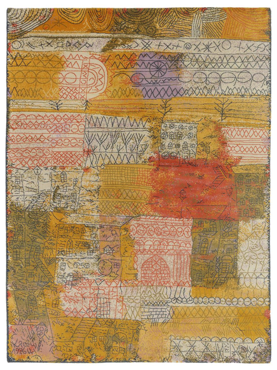 Florentine Villas Quarter Vintage Art Rug after Paul Klee In Good Condition For Sale In Weesp, NL