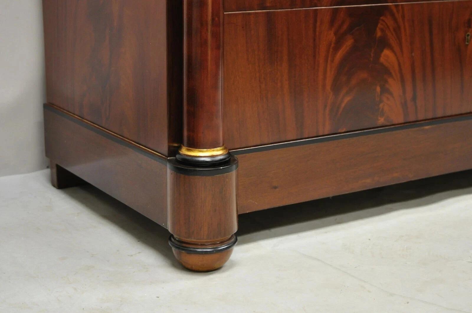 Villa Garnelo French Empire Style Crotch Mahogany 4 Drawer Commode Dresser Chest For Sale 5