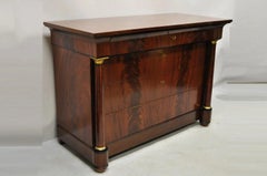 Villa Garnelo French Empire Style Crotch Mahogany 4 Drawer Commode Dresser Chest