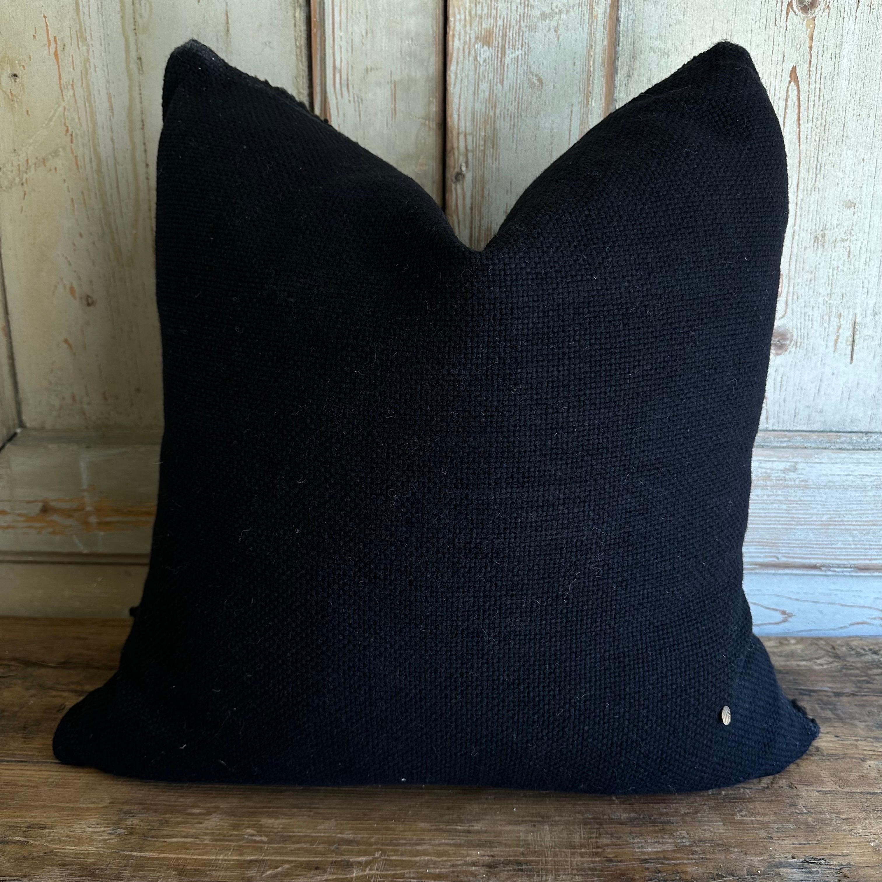 Villa Hand Made Wool Pillow with Down Feather Insert For Sale 4