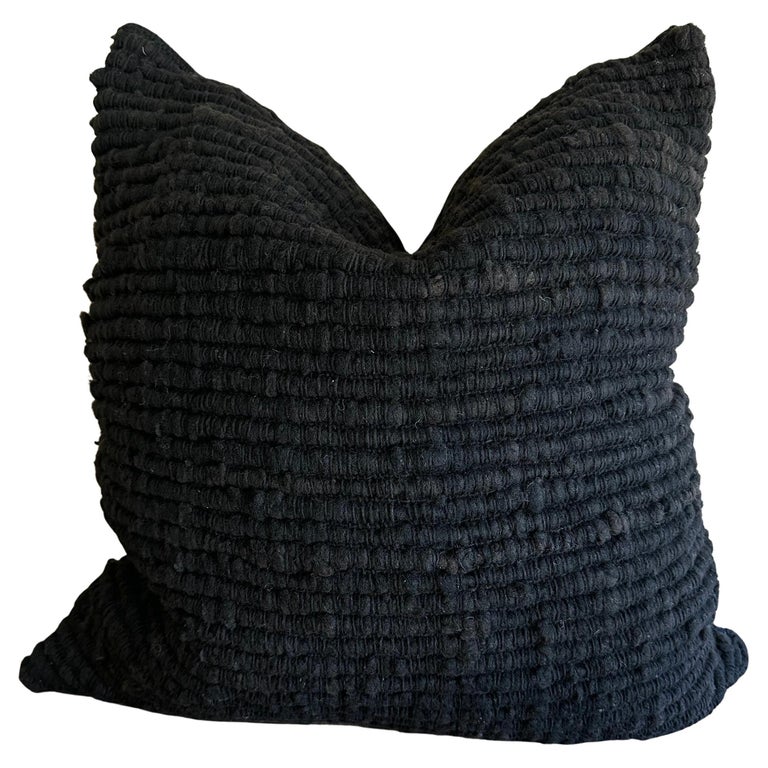 Villa Hand Made Wool Pillow with Down Feather Insert For Sale at 1stDibs