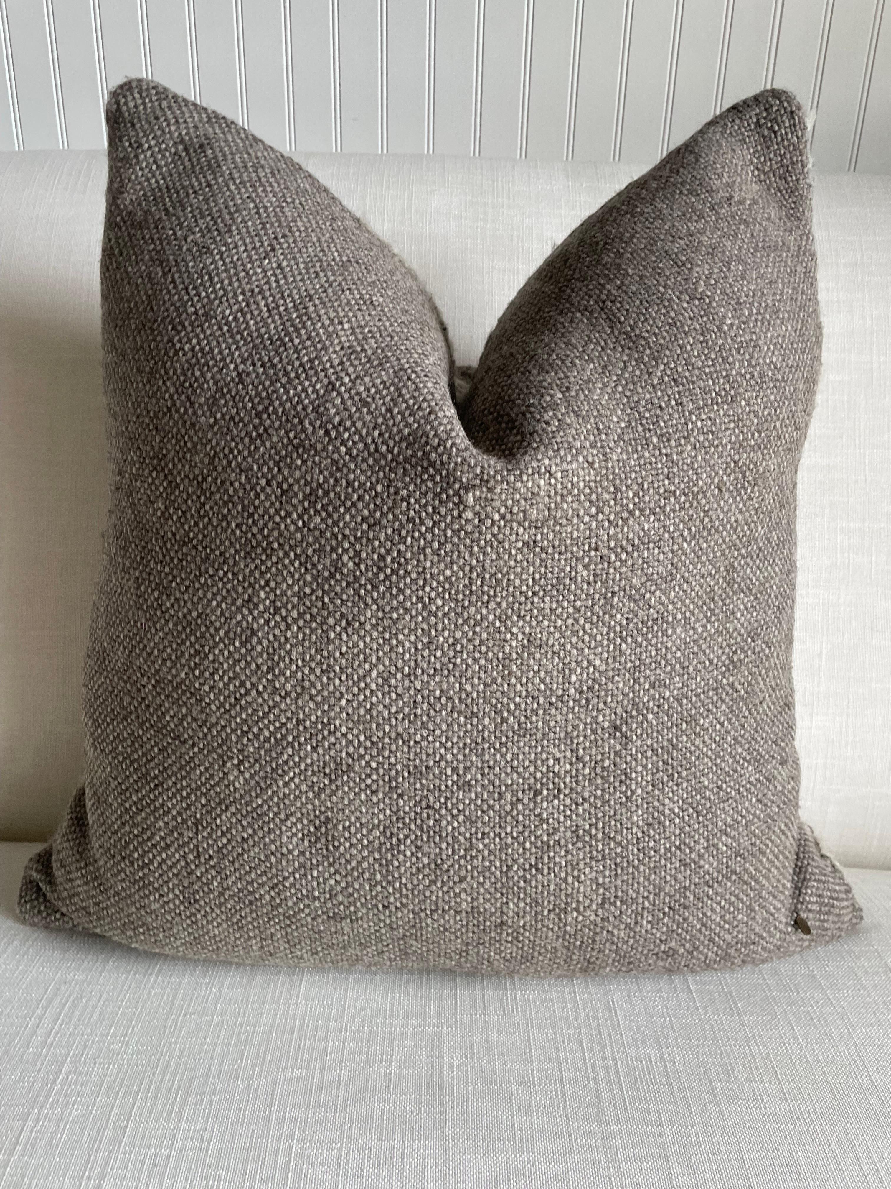 Villa Hand Made Wool Pillow with Down Insert For Sale 4