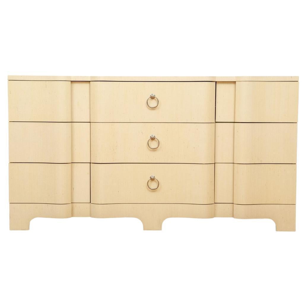 Villa & House Bardot 9 Drawer Lacquered Grasscloth Chest