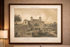 Villa Medici Rome, Seat of the French Academy, Antique Architectural Print 1869
