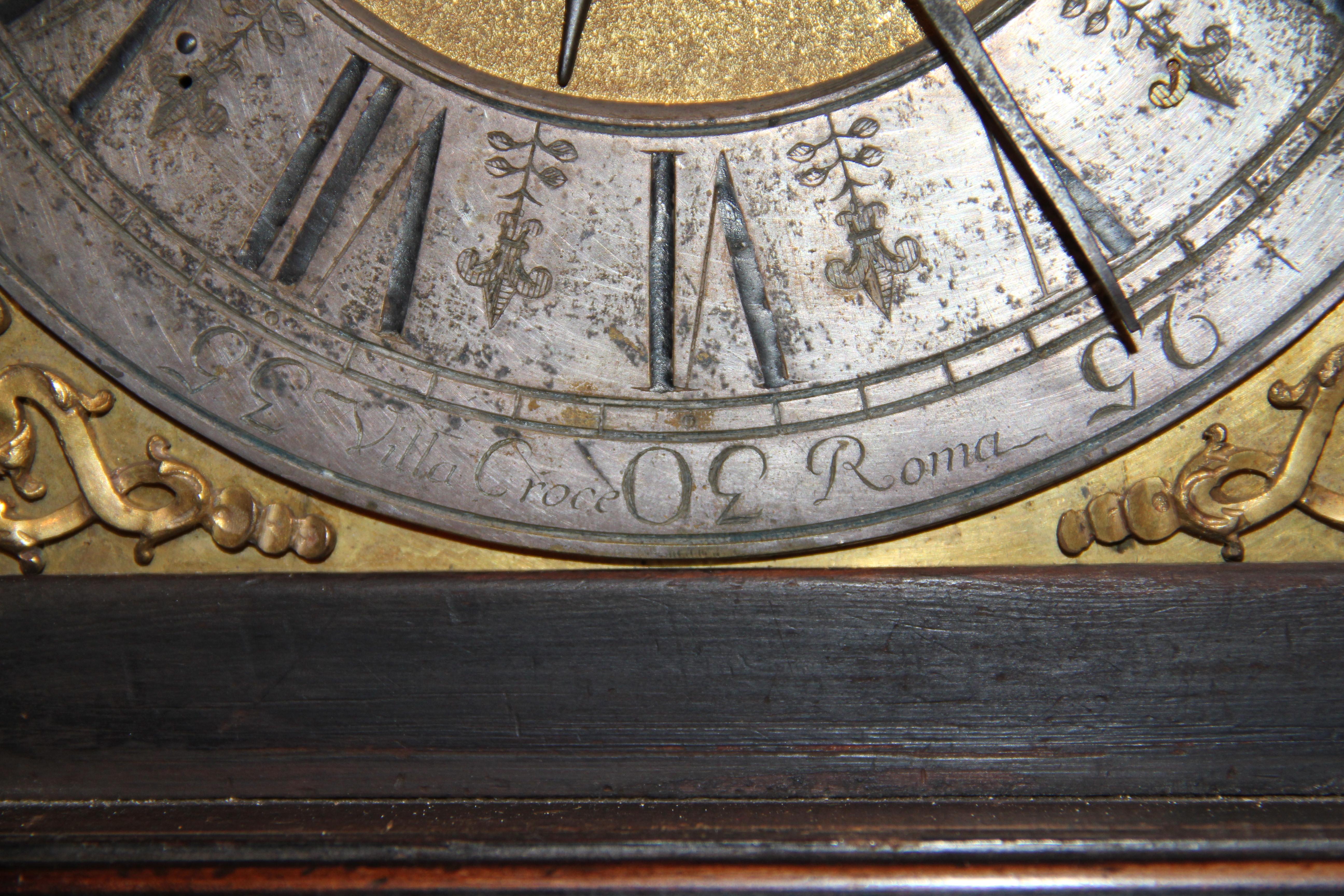 Villacroce Clock 18th Century with Rosewood Veneer and Ebonized Wood 2