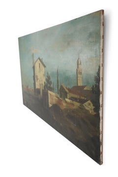 Village and Waters, Ölgemälde auf Leinwand