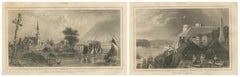 Village des Cèdres et Citadelle de Québec - Paire de vues canadiennes du XIXe siècle