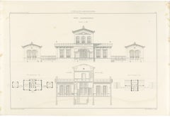 Village Railway Station, Waarden, Dutch Architecture Print, Leliman, 1865-1866