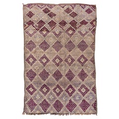 Antique Village Rug in Earth Tones and Purple Accented Field 