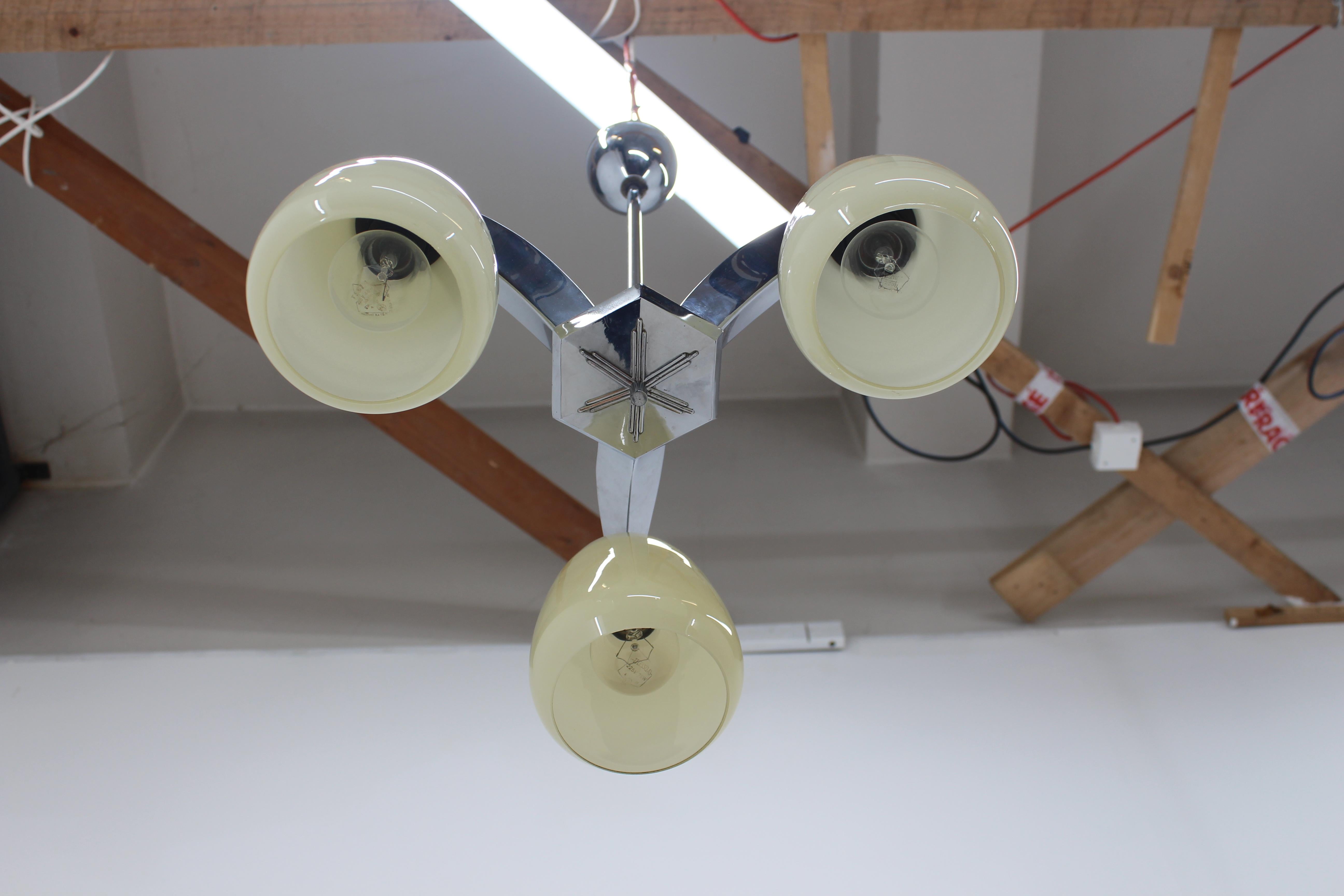 Mid-Century moderno Lampadario d'argento vintage/Zukov, anni '50 in vendita