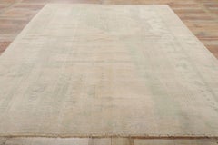 Village Visions: A Vintage Turkish Oushak Pictorial Masterpiece