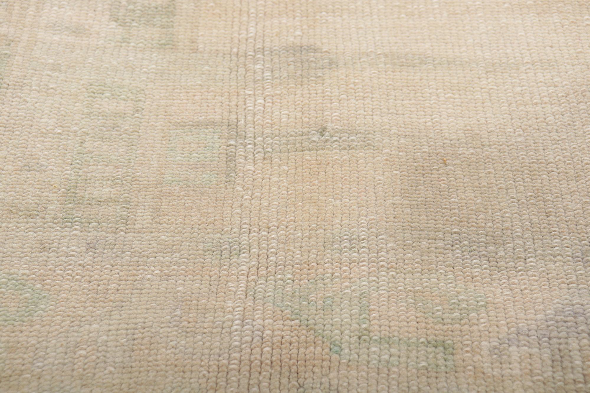 Türkischer Oushak-Landschaft-Bilder-Kriegeteppich mit Amish Shaker-Stil, Vintage (Handgeknüpft) im Angebot