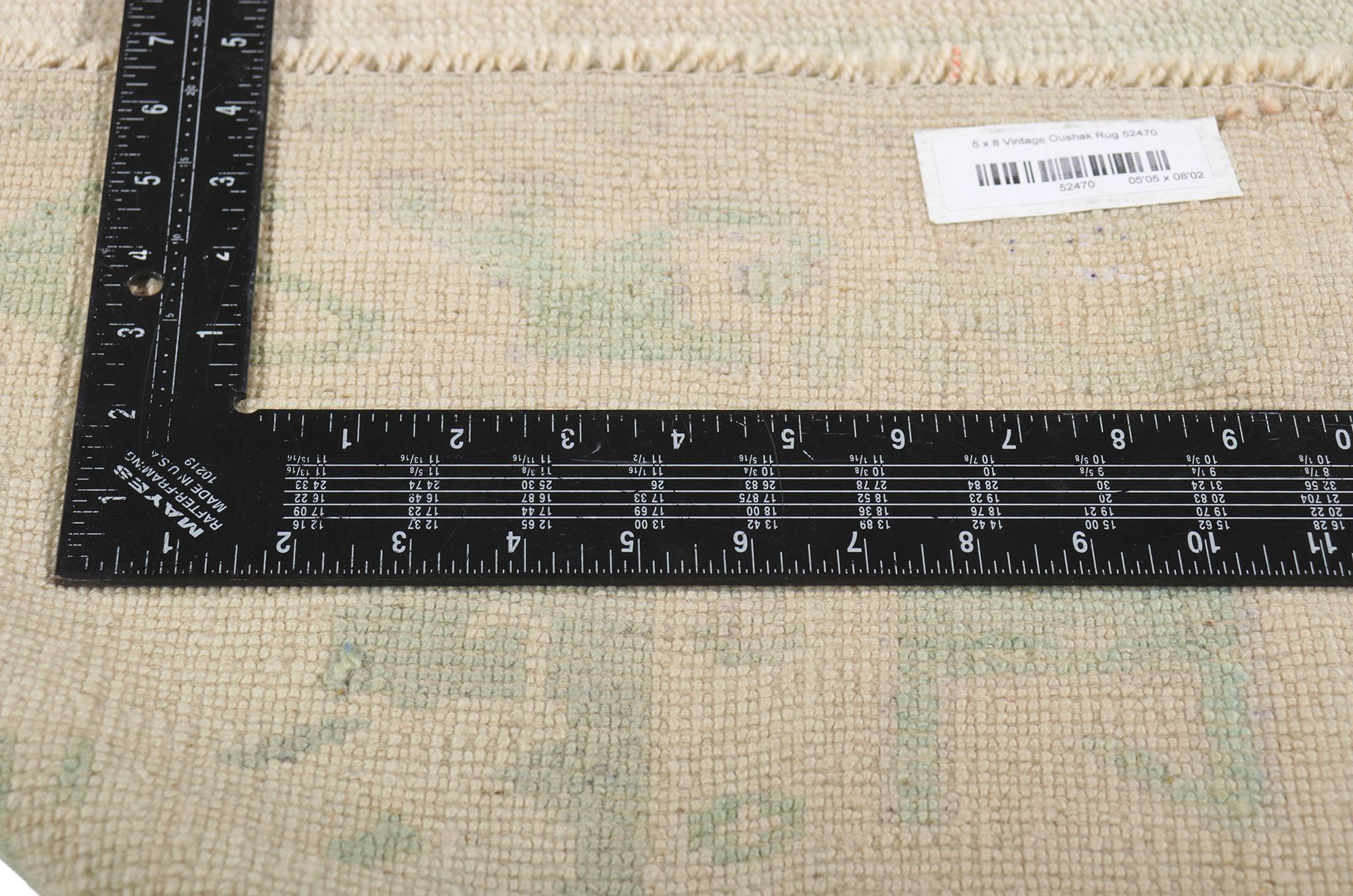 Türkischer Oushak-Landschaft-Bilder-Kriegeteppich mit Amish Shaker-Stil, Vintage (Wolle) im Angebot