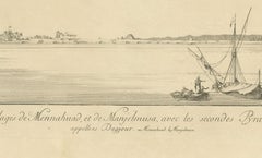 Villages of Mennahud & Manjelmusa with Pyramids, Copper Engraving - Norden, 1755